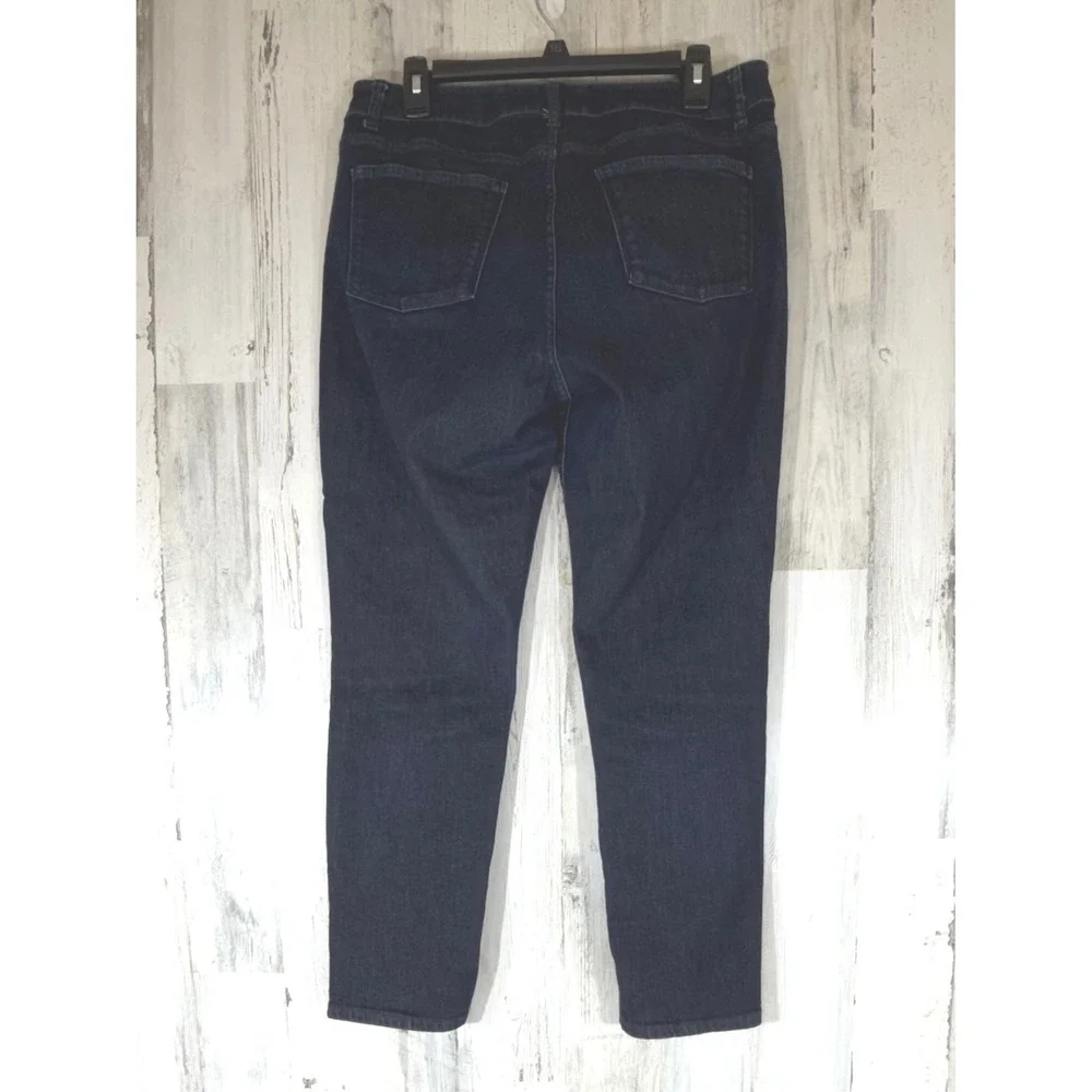 Talbots Curvy Slim‎ Ankle Jeans 12/31 (31x28) Mid Rise Dark Wash Stretch Denim